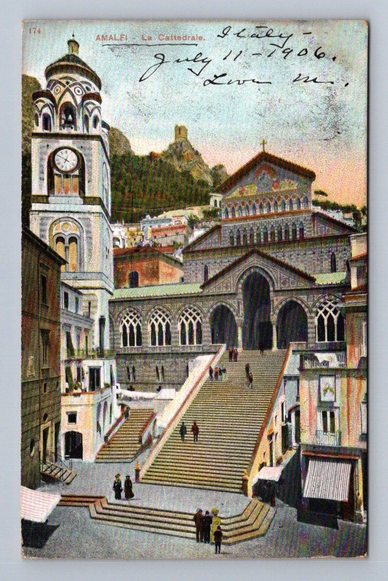 Antique Italy Postcard AMALFI la Cattedrale Cathedral 1906