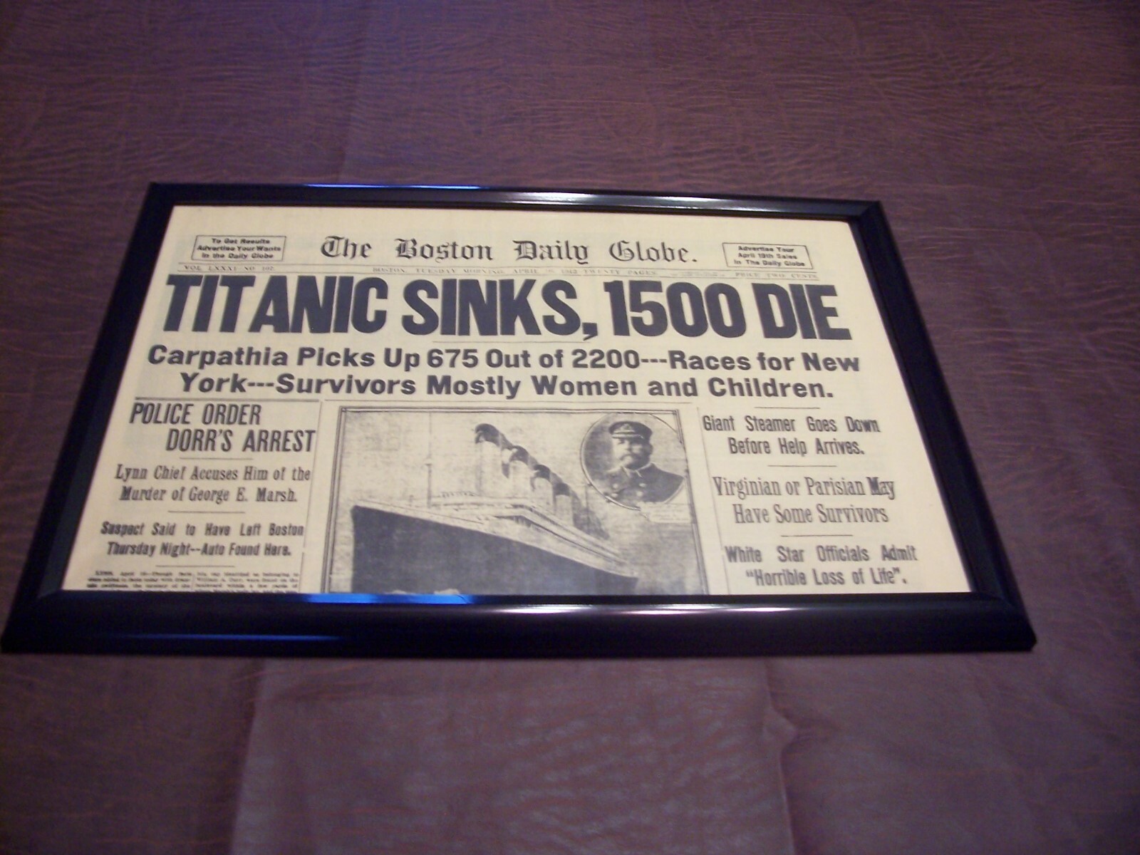 TITANIC FULL NEWSPAPER 1912 Boston Globe COMPLETE NEWSPAPER