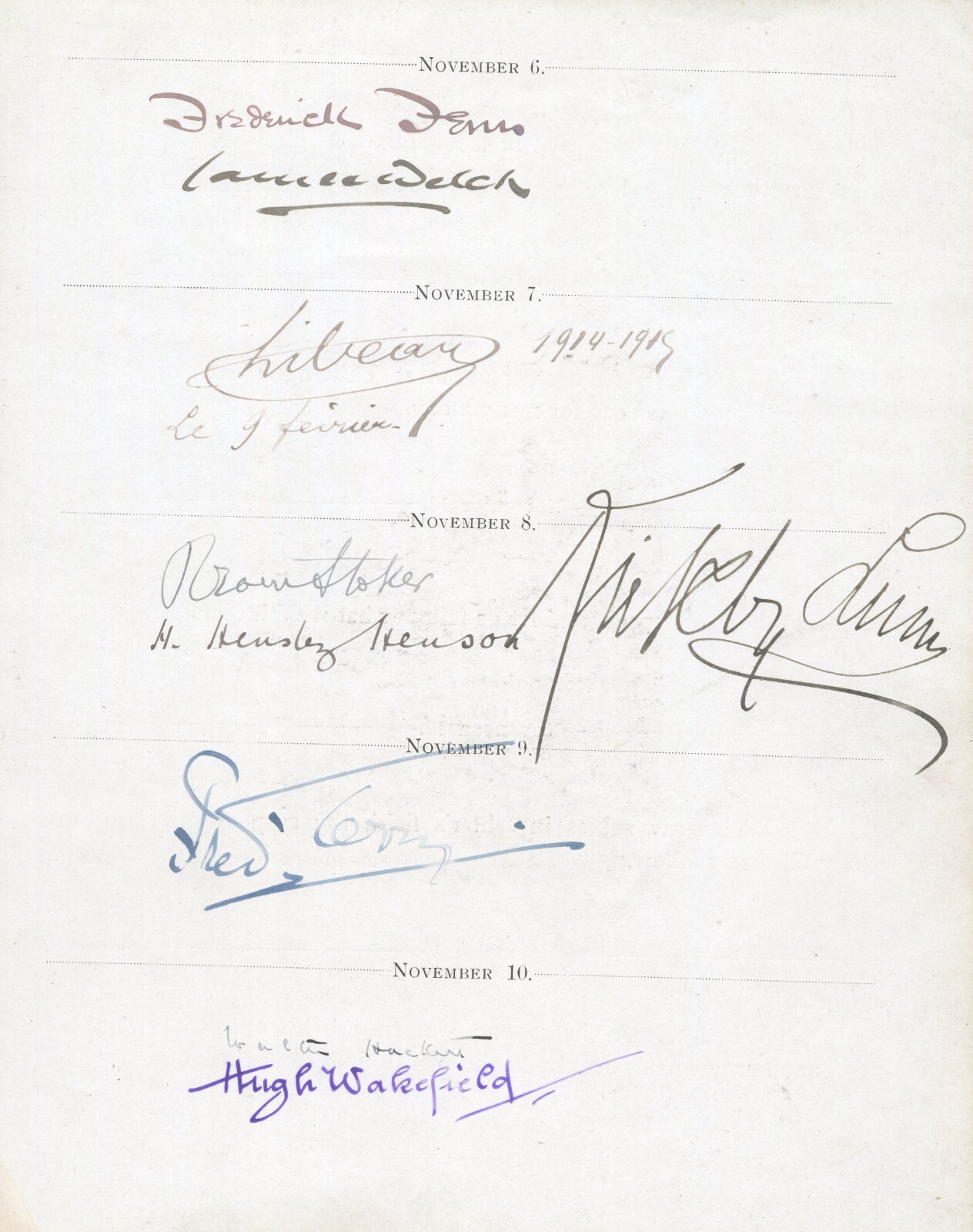 Bram Stoker ~ Signed Autographed Birthday Book Page Dracula Author ~ PSA DNA