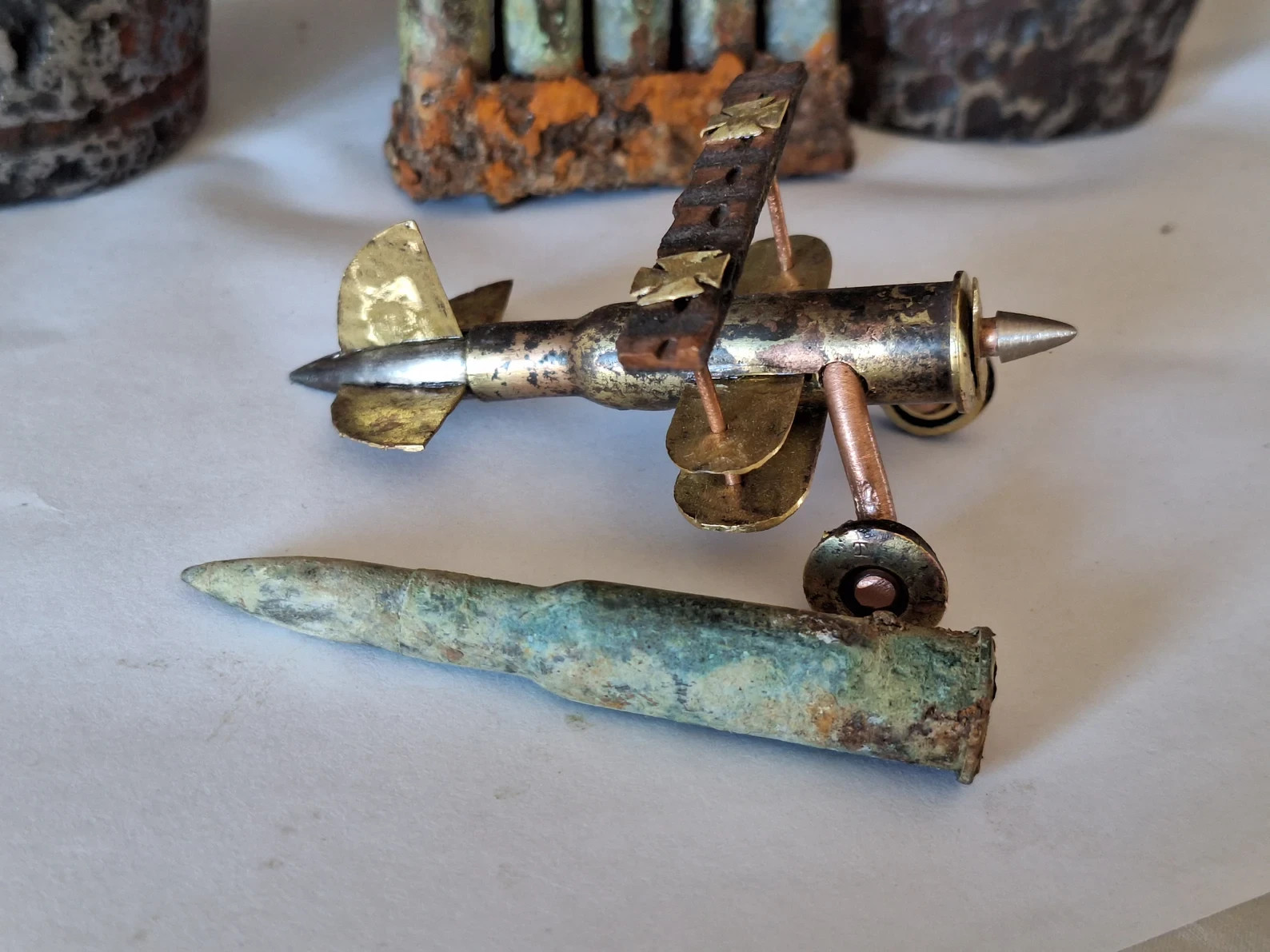 WWI Trench Art Airplane from Original Cartridge – Eastern Front History