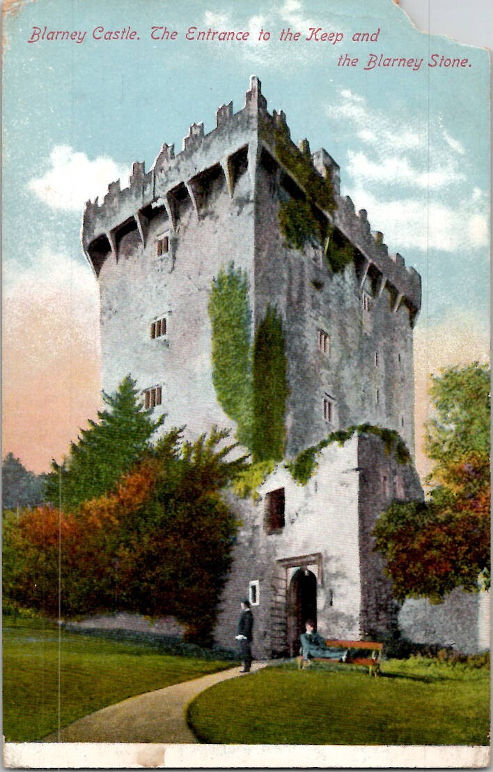 Blarney Castle, the Entrance to the Keep & the Blarney Stone Vtg Postcard Wpc6