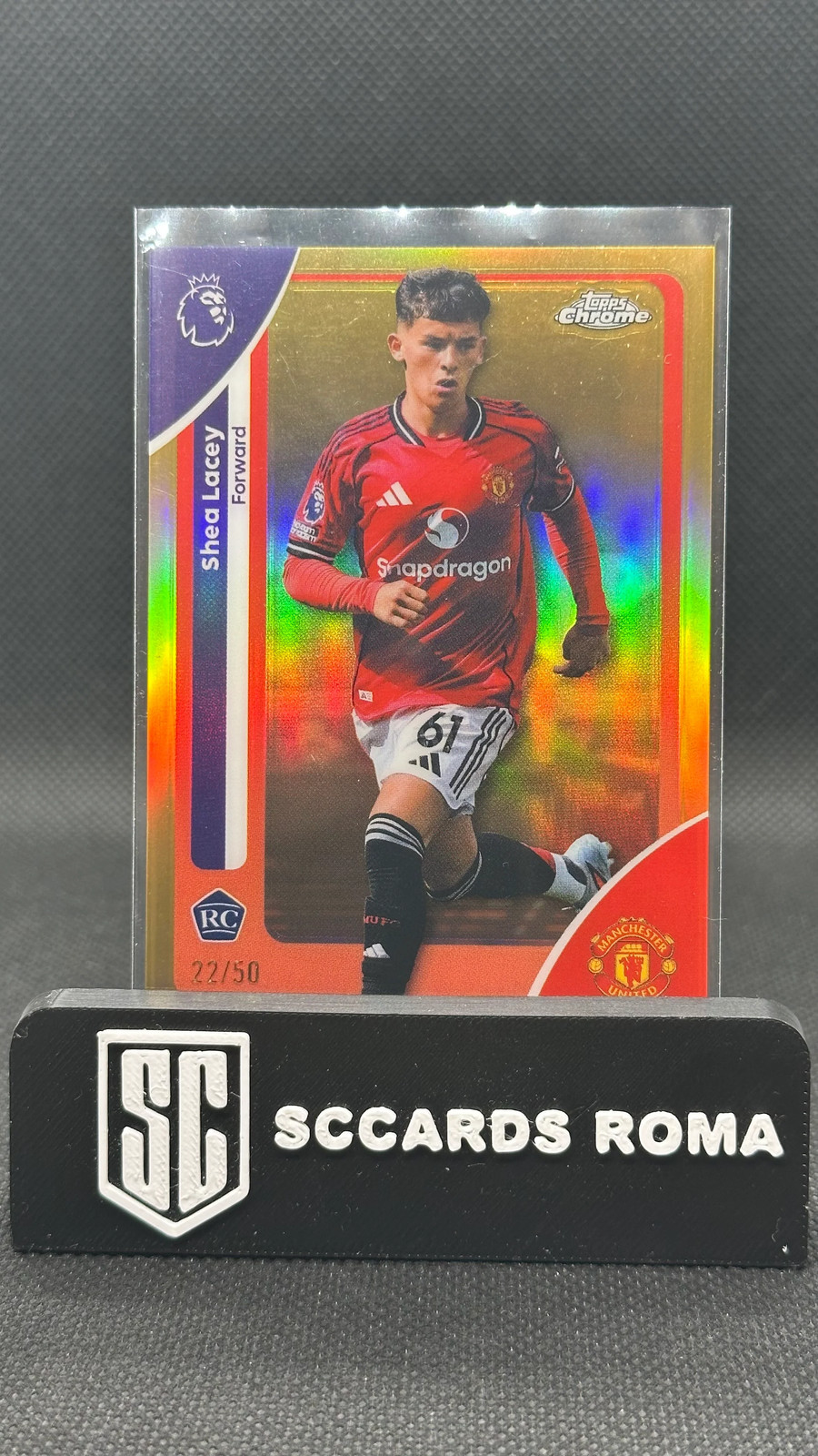 Shea Lacey Rookie /50 True Gold Topps Chrome Premier League
