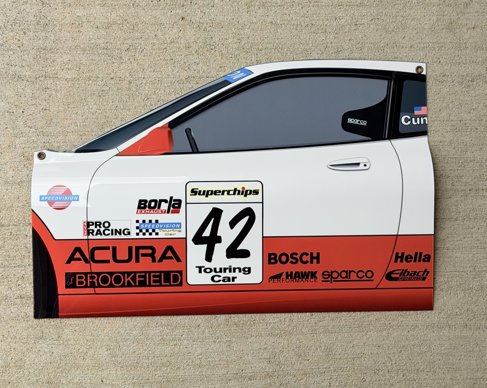 WOW Curved Acura Integra ITR Speed World Challenge RACE CAR Door Style 3D Sign