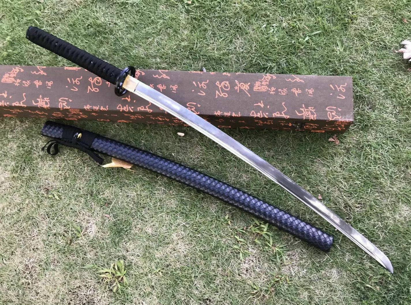 HANDMADE JAPANESE SAMURAI KATANA SWORD DAMASCUS FOLDED STEEL SHARP FULL TANG