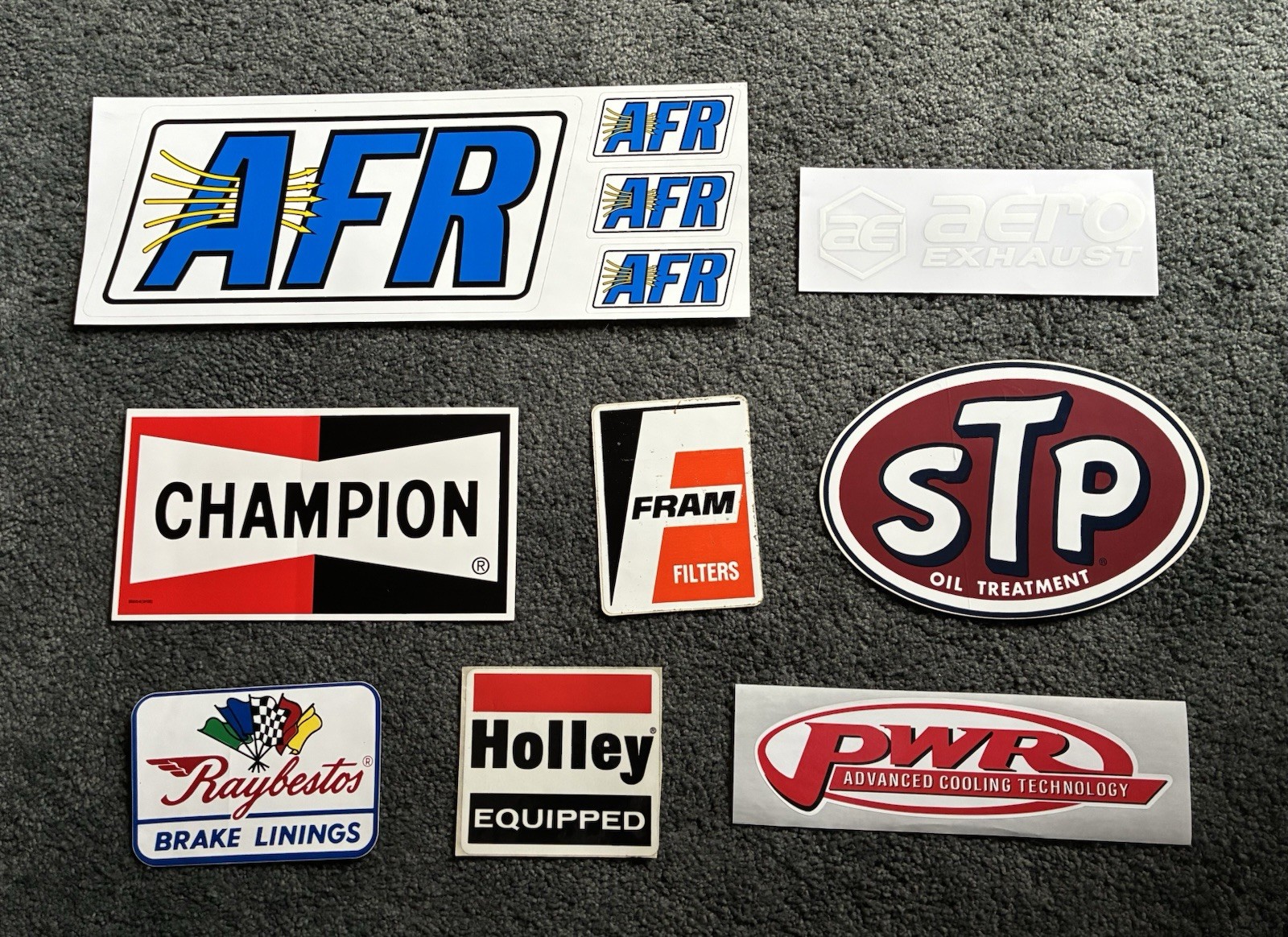 Lot Of Vintage Racing Speed Equitment Stickers Decals STP Holley FRAM Champion