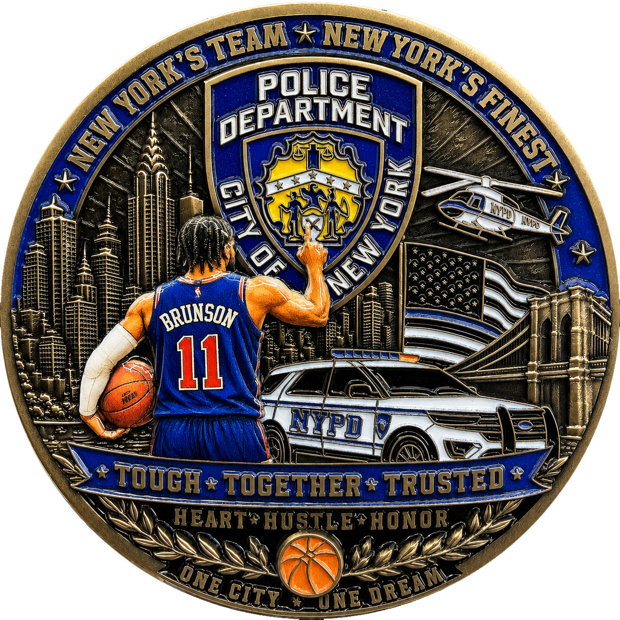 DD-002 Jalen Brunson MVP Challenge Coin for Knicks Fans and for NYPD 2026