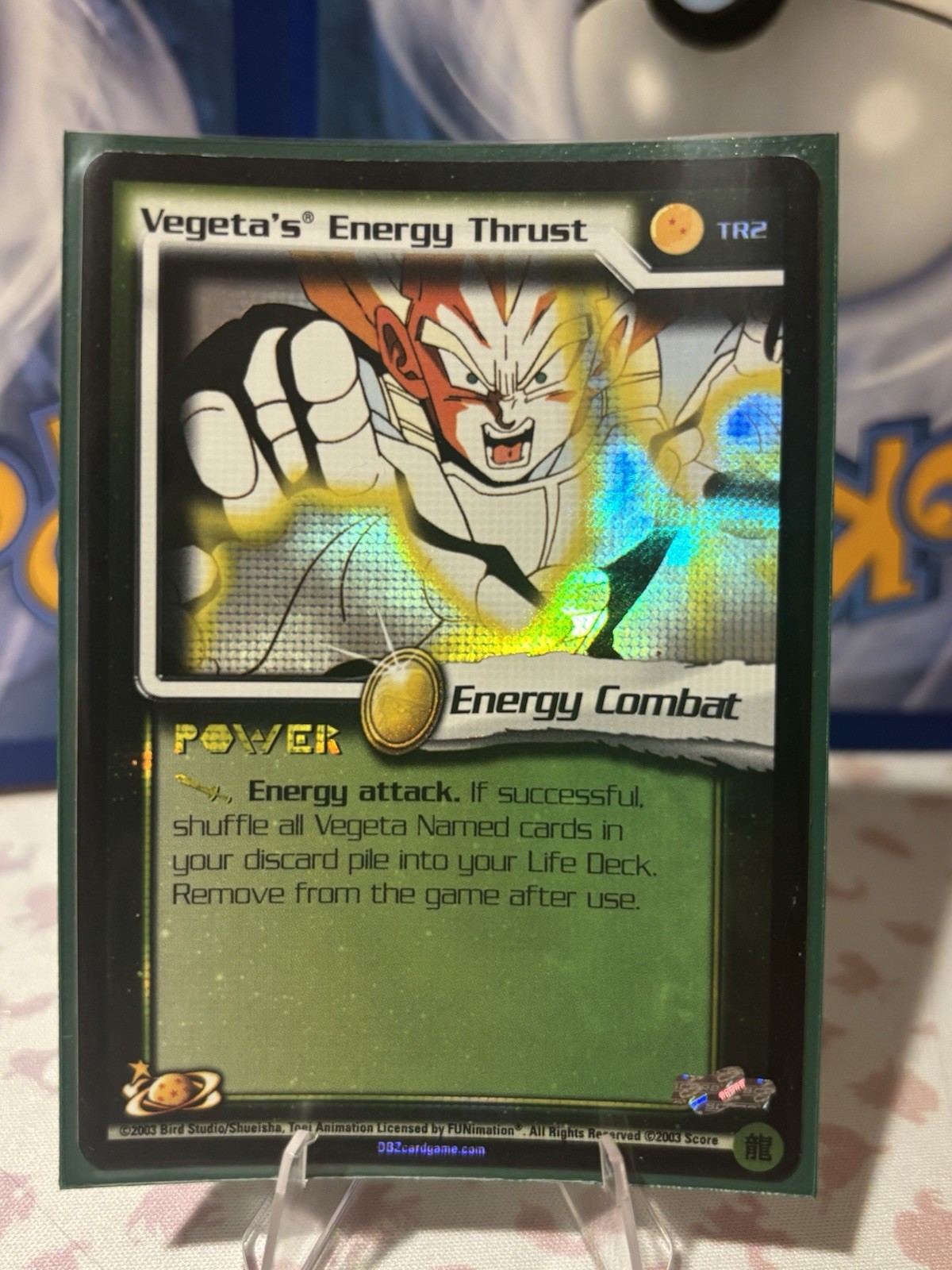 SCORE 2003 Foil Dragon Ball Z DBZ CCG Vegeta\'s Energy Thrust #TR2 Promo