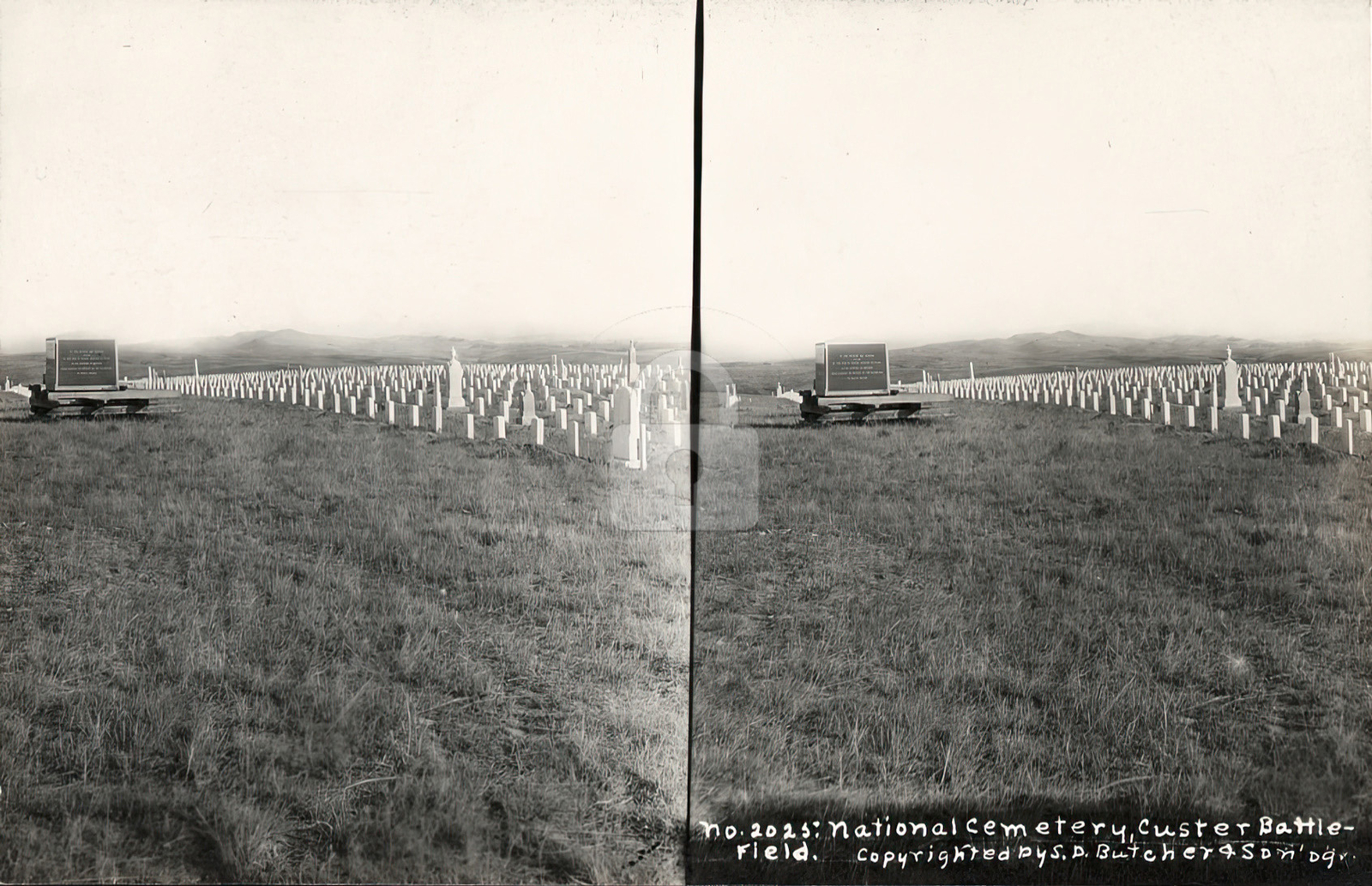 National Cemetery Custer battle field Wounded Knee SD 1909 RPPC Postcard COPY
