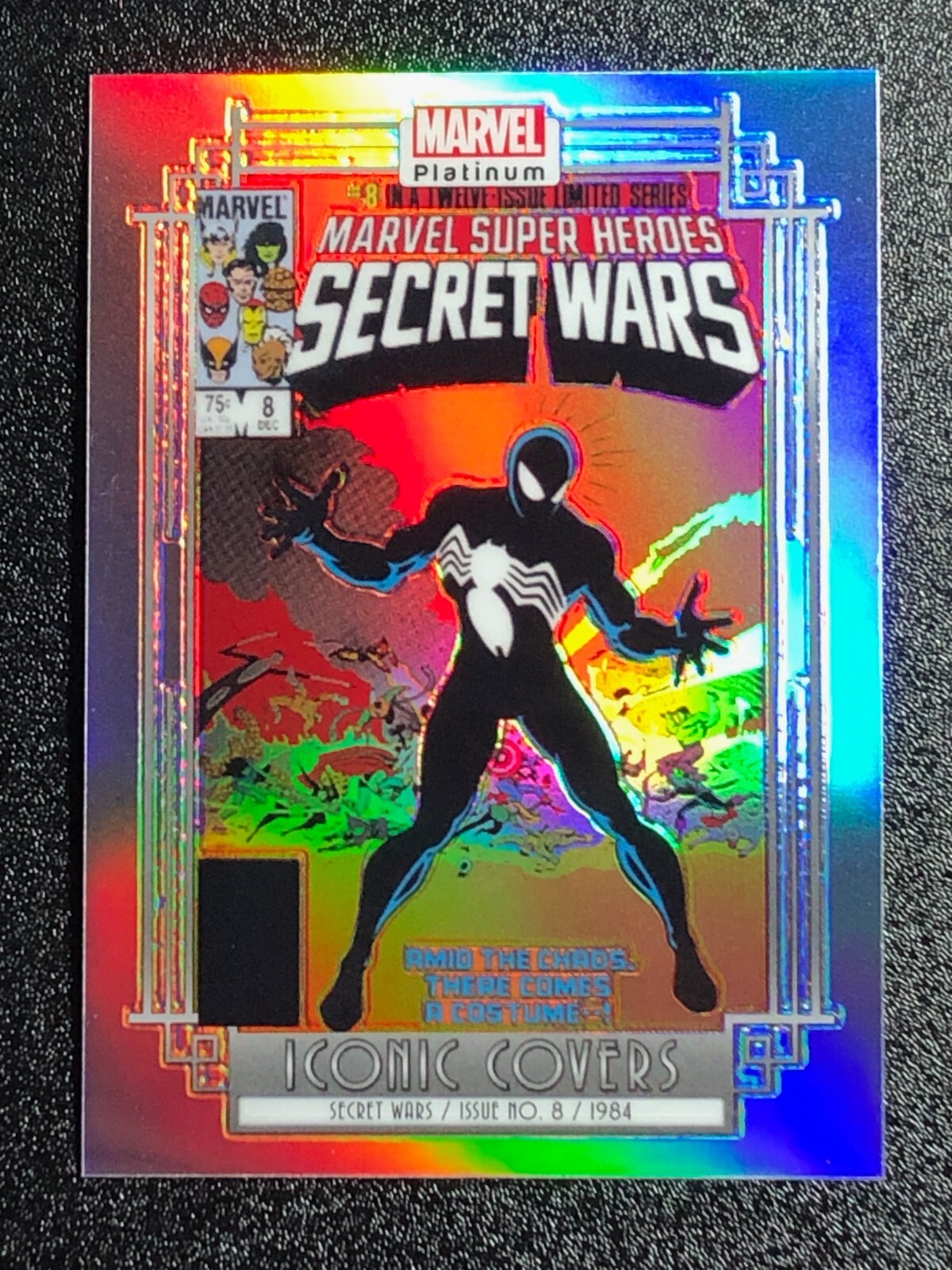 2023 UD Marvel Platinum #IC5 🔥 Secret Wars #8 Iconic Covers Rainbow Foil 🔥