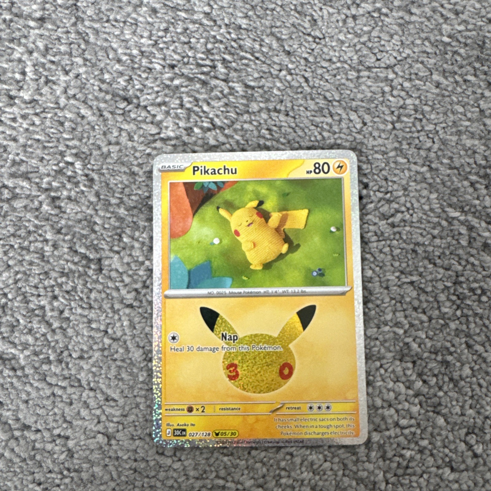 Pokémon TCG 30th Anniversary Pikachu 027/128 05/30 NM Near Mint