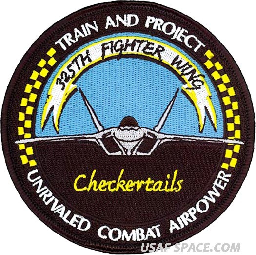 USAF 325th FIGHTER WING -CHECKERTAILS- UNRIVALED COMBAT AIRPOWER -ORIGINAL PATCH