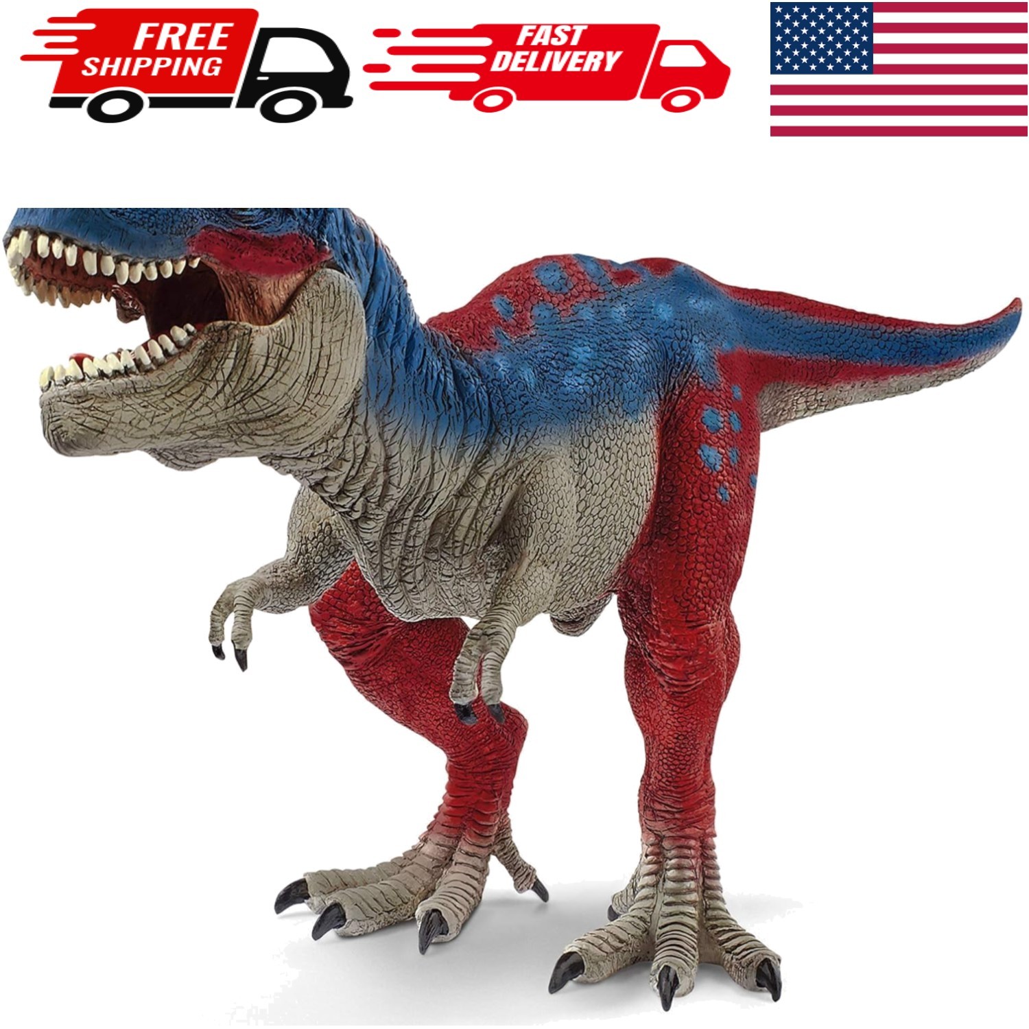 Impressive Multi-Color T-Rex Figurine - Safe and Fun Toy for Young Adventurers
