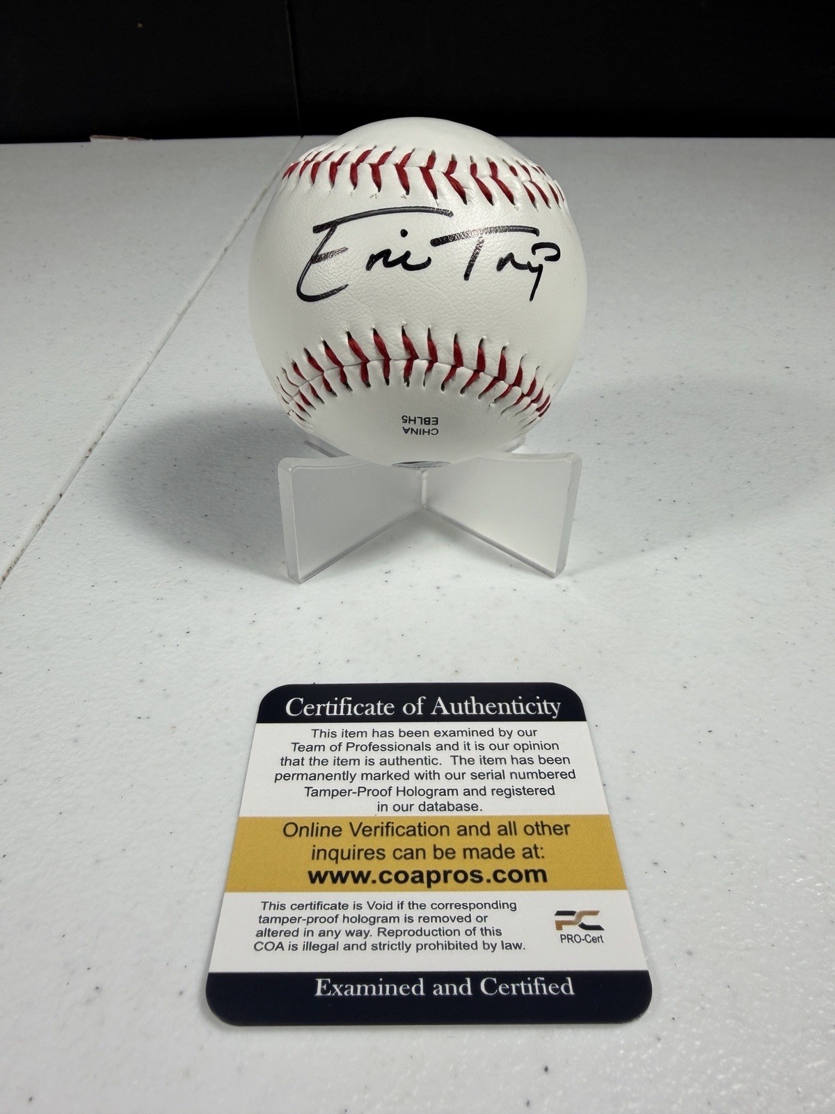 Eric Trump Signed Rawlings OLB3 Baseball Auto COA Pros PC489681