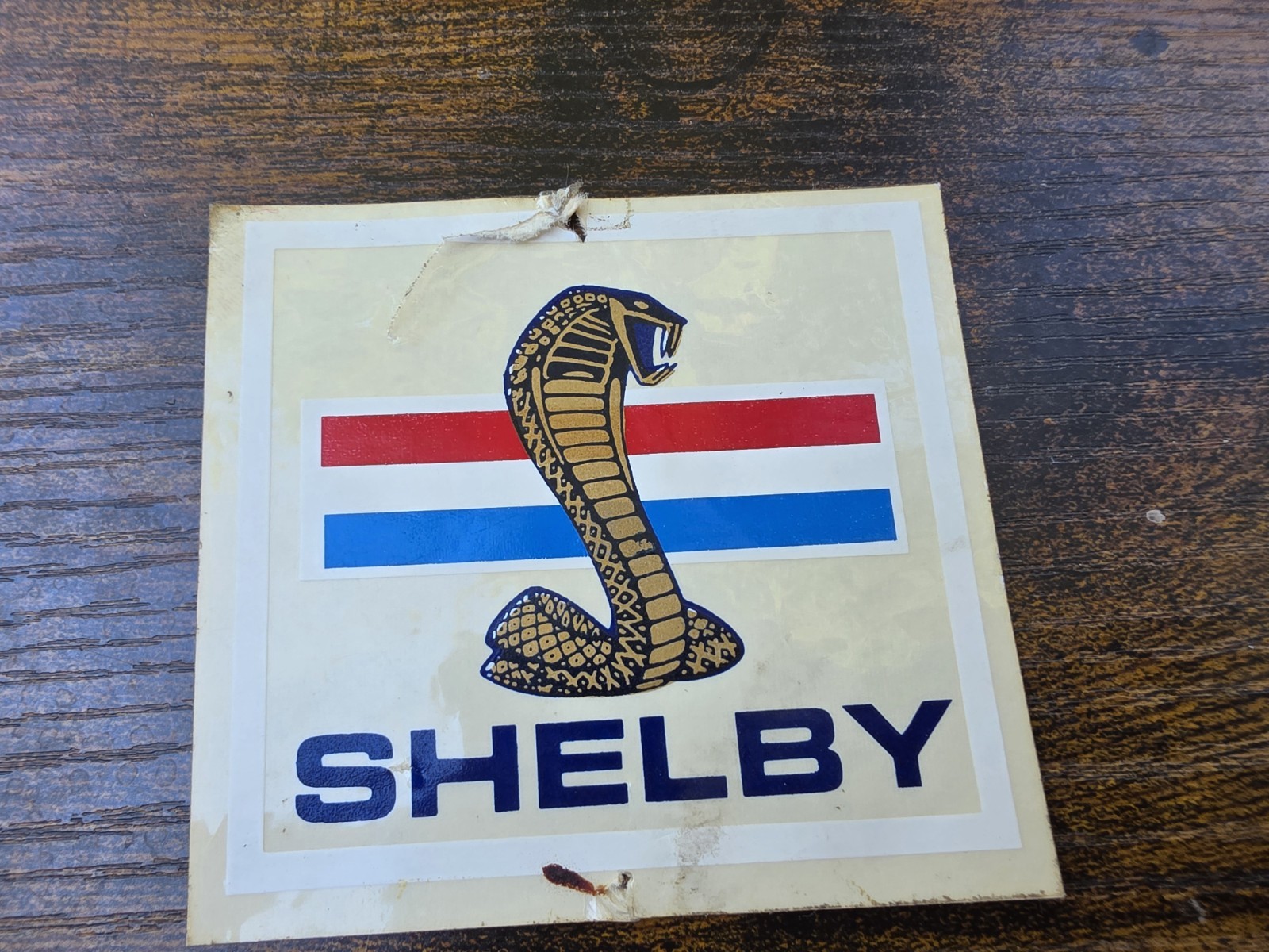 Vintage NOS Shelby Cobra Decal Sticker Red Blue Stripe Snake Automobilia 