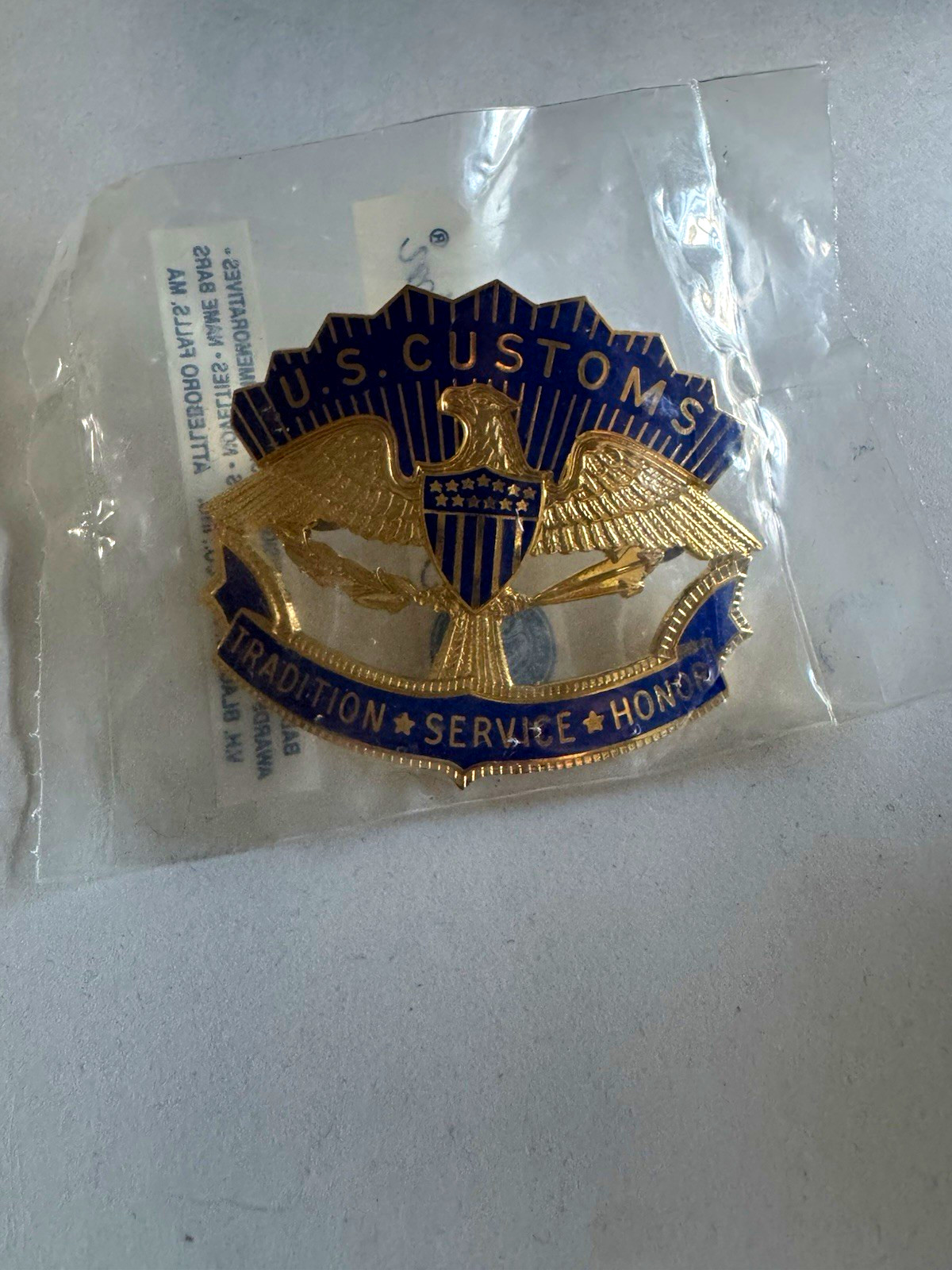 US no longer valid/no longer official Customs Service Hat pin by Blackinton