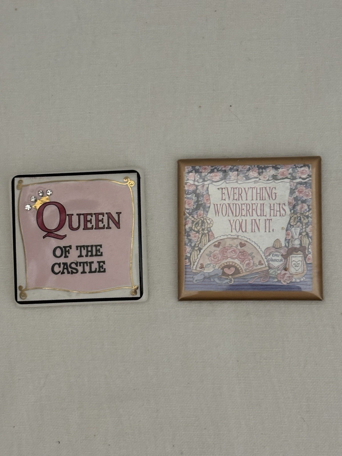 Two Vintage Fun Refrigerator Magnets.  Excellent Condition.