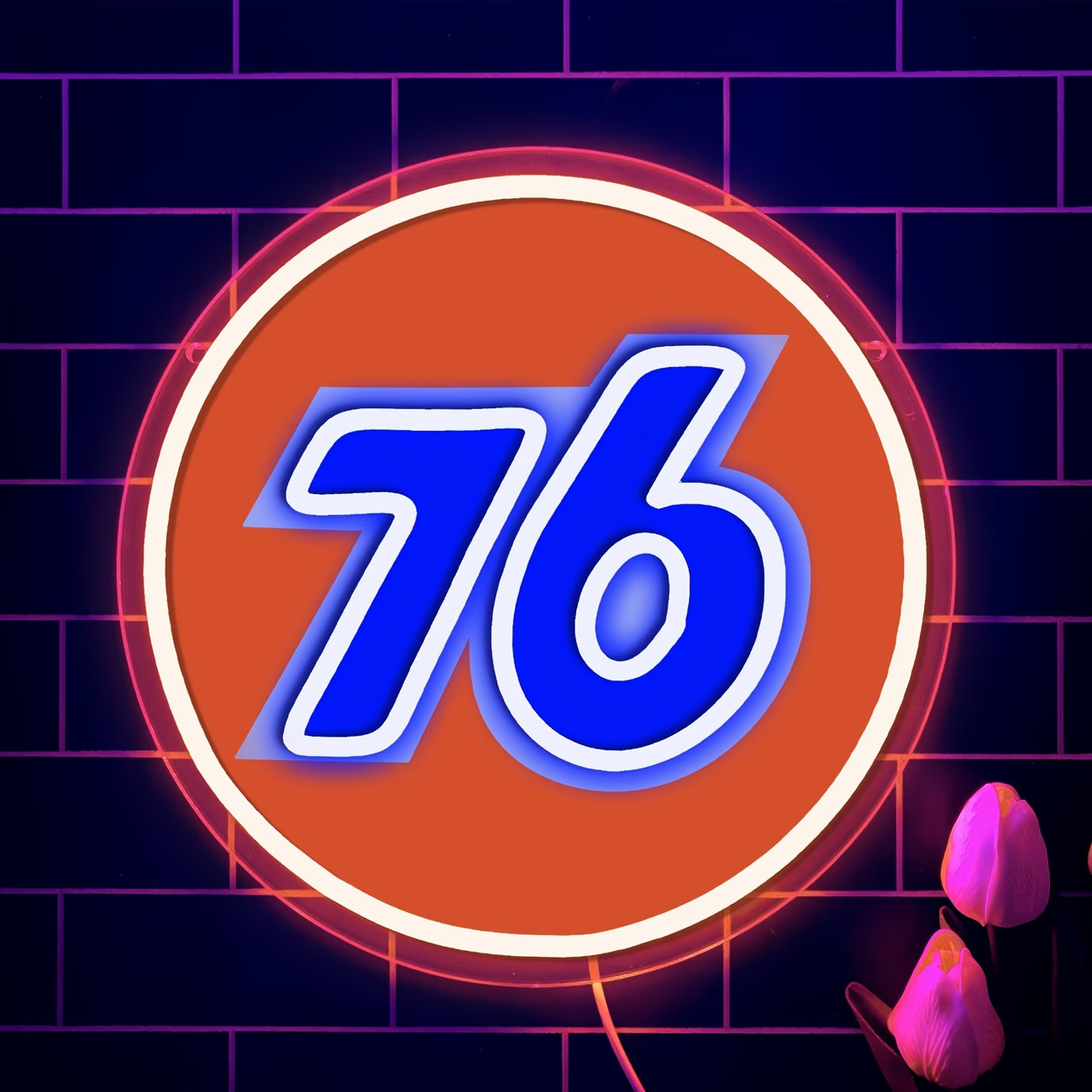 Retro Union 76 Neon Sign for Garage Decor Led Sign Bar Man Cave Bar Gas Station
