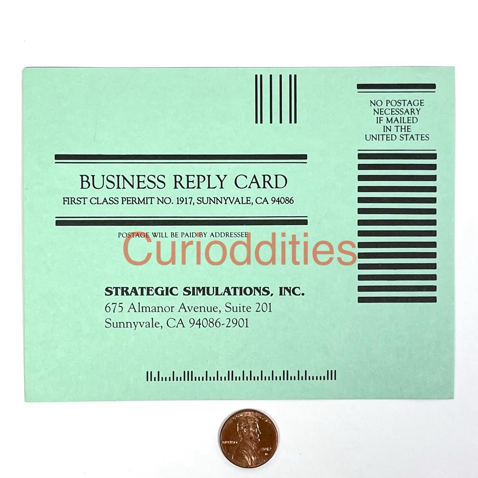 Vintage Strategic Simulations Inc CUSTOM RESPONSE CARD Only - SSI 1995 Original