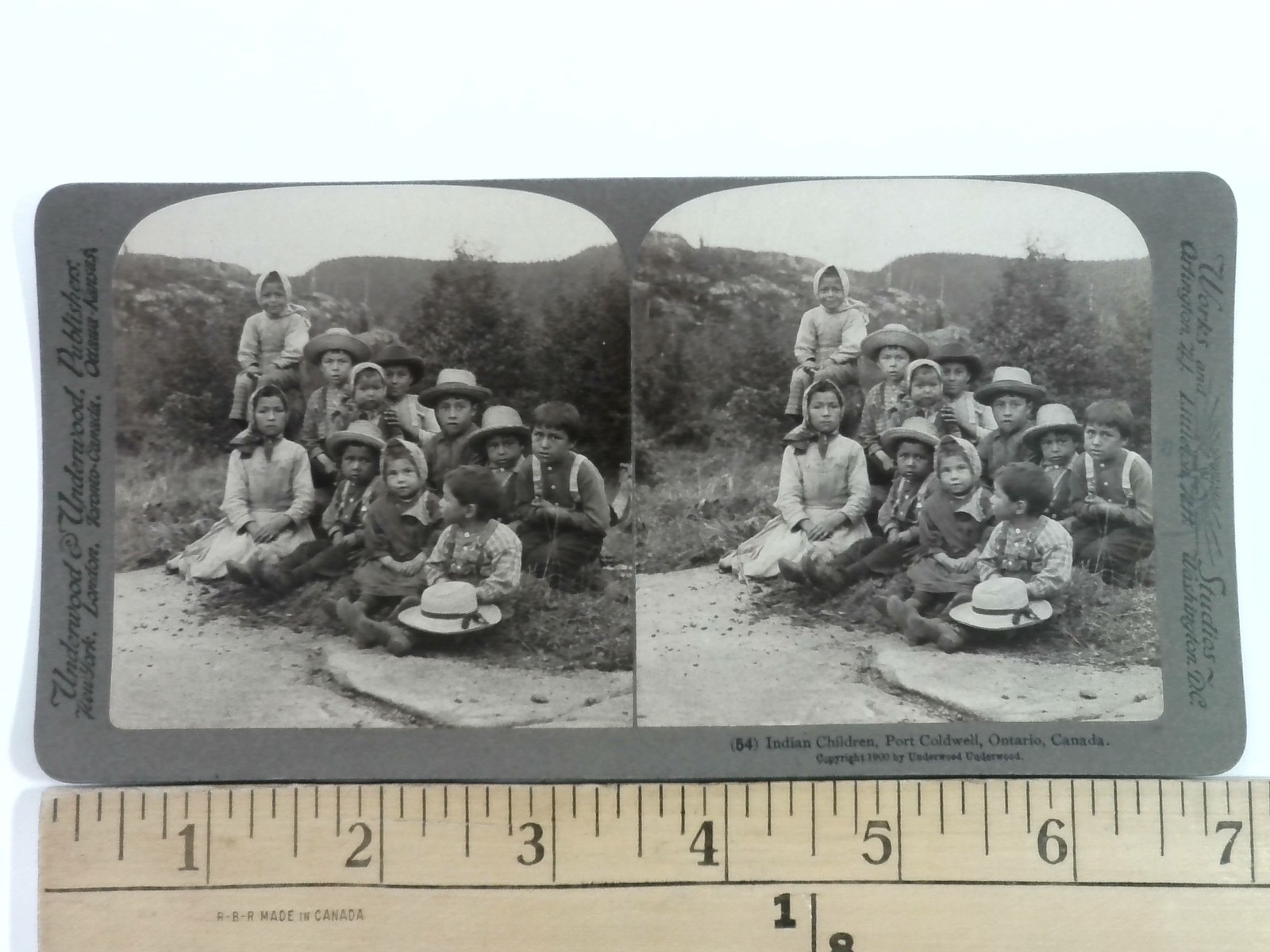 Indian Children Port Coldwell Stereoview Underwood & Underwood 1900 Ontario