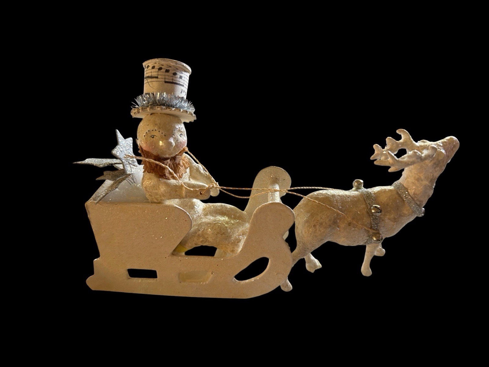 Bethany Lowe Dee Foust Christmas Snowman Reindeer Sleigh & 7 Vintage Ornaments