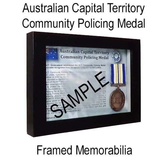 ACT Community Policing Medal - Frame display