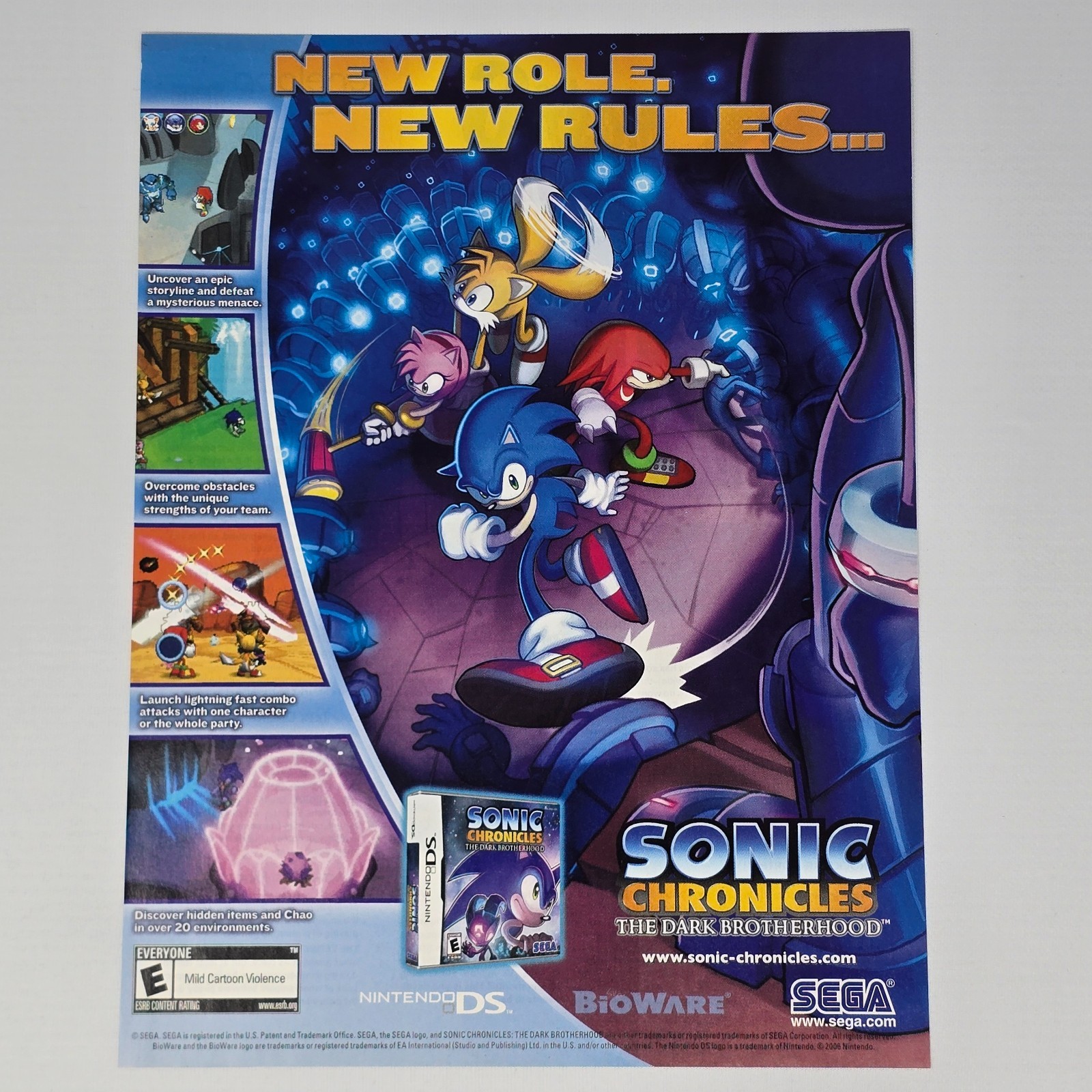 Sonic Chronicles Dark Brotherhood Nintendo DS NDS Rules Print Ad/Poster
