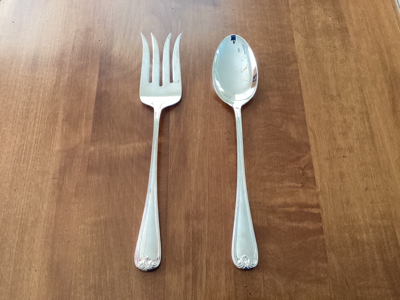 Vtg Gorham Heritage Silverplated Meat Fork+Spoon-Italy-Elegant