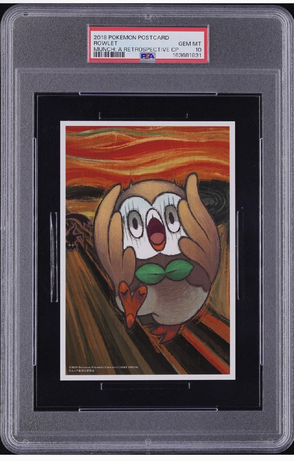 2018 Pokemon Munch: A Retrospective Campaign Postcard Rowlet PSA 10