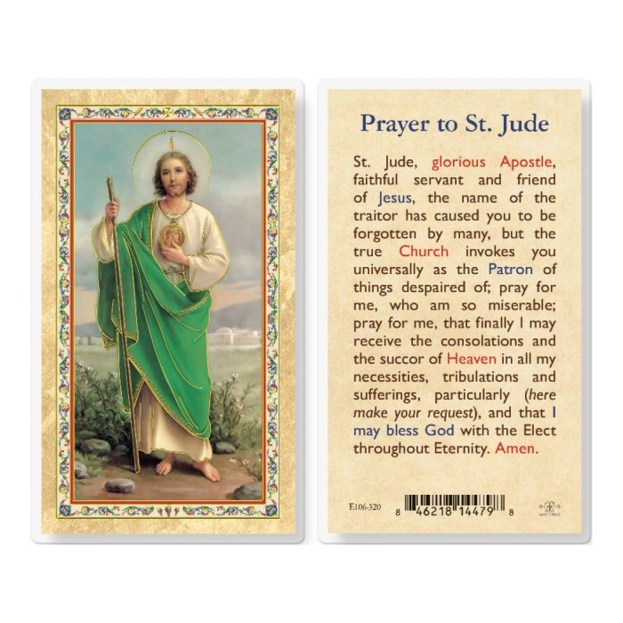 Prayer to St. Jude Laminated Holy Card 106-320