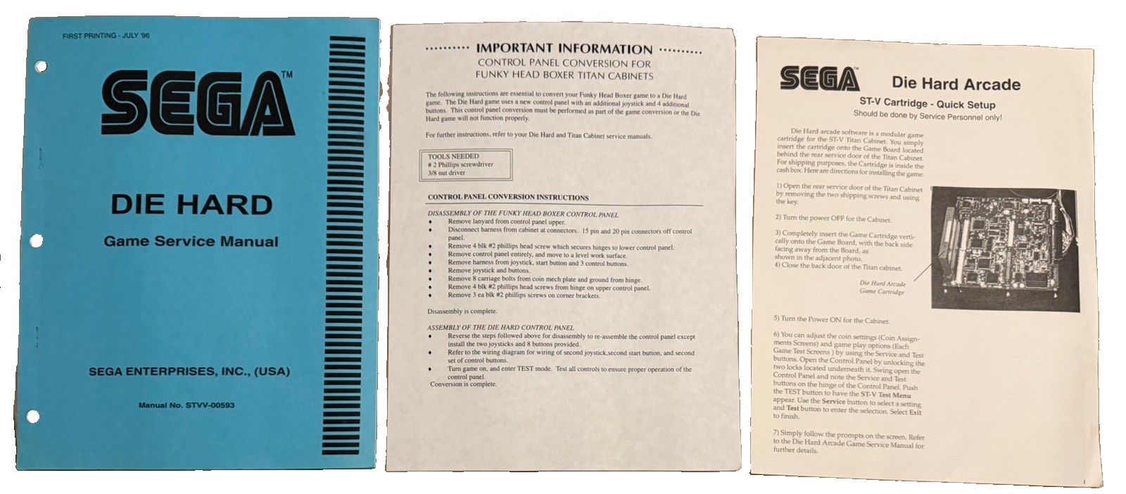 Original Arcade Manual: DIE HARD ARCADE SEGA 1996 +  & Complete