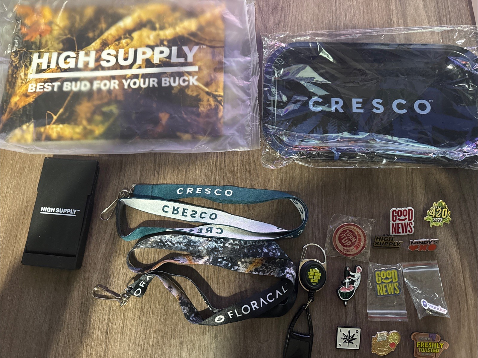 Cannabis Brand Cresco Labs 17 Piece Swag Lot-Lanyards, Rolling Accessories, Pins