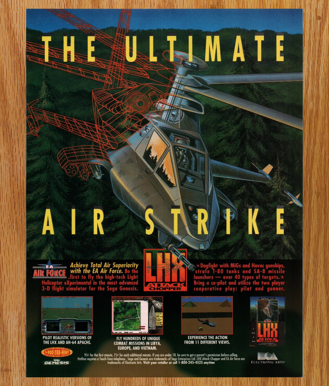 LHX Attack Chopper EA SEGA Chopper - Video Game Print Ads Poster Promo Art 1992
