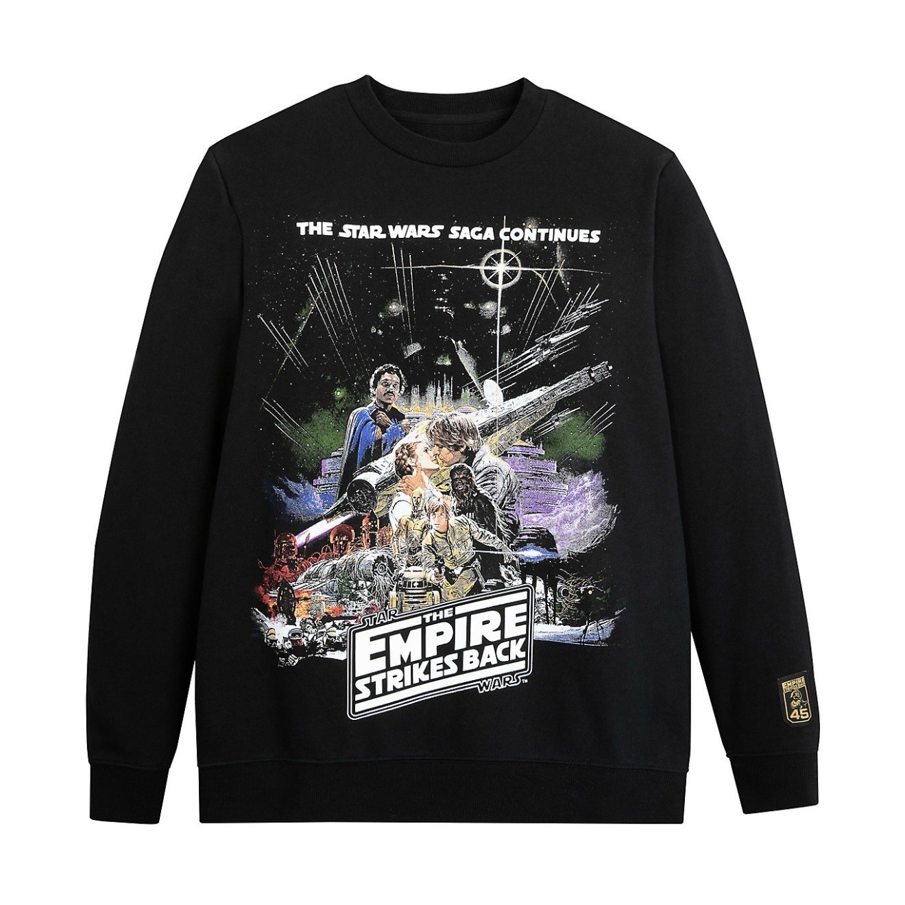 🔥 STAR WARS-THE EMPIRE STRIKES BACK-45TH ANNIVERSARY-Poster Pullover Crew - L💥