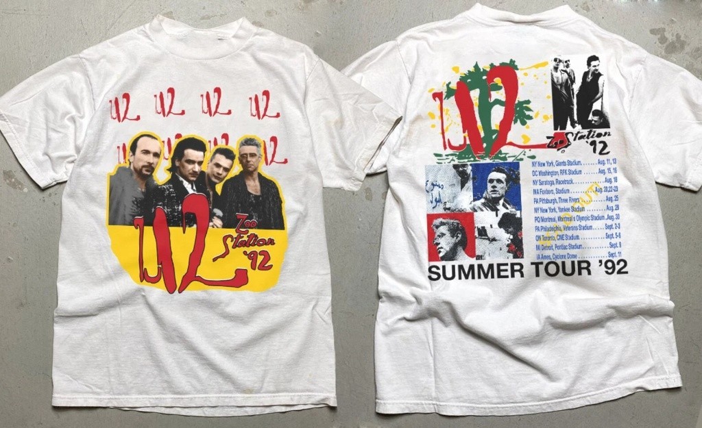 1992 U2 Zoo Station Summer Tour U2 Band T-shirt S to 5XL PA411