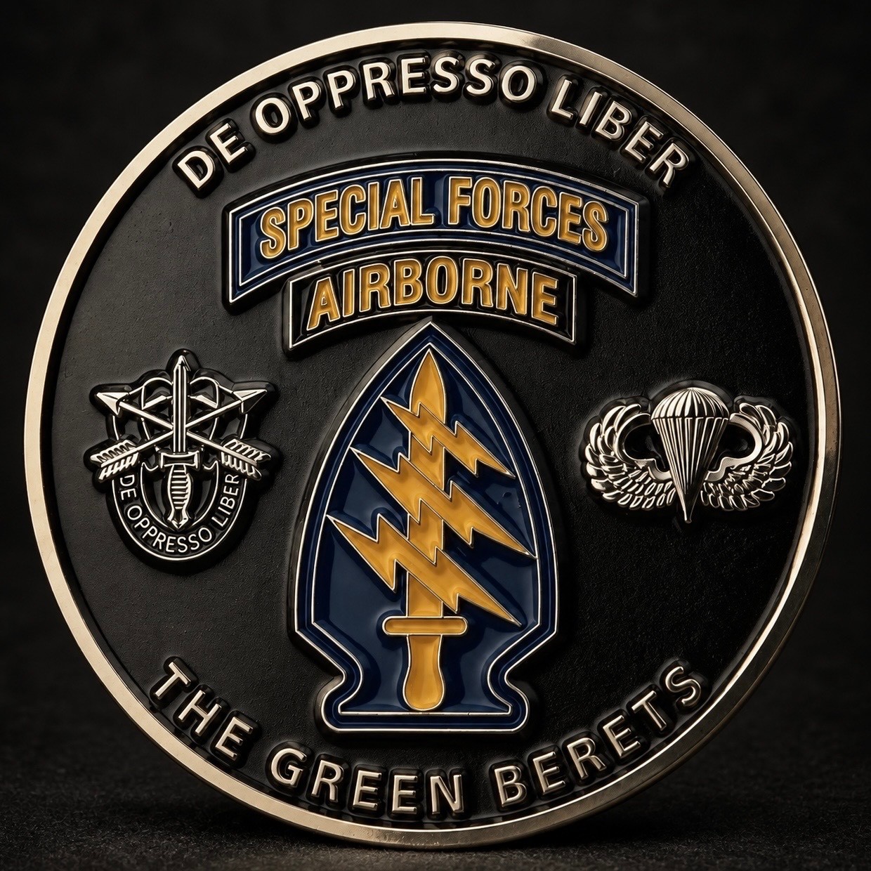 1st Special Forces Regiment Green Berets Airborne Challenge Coin 2.01 Inch