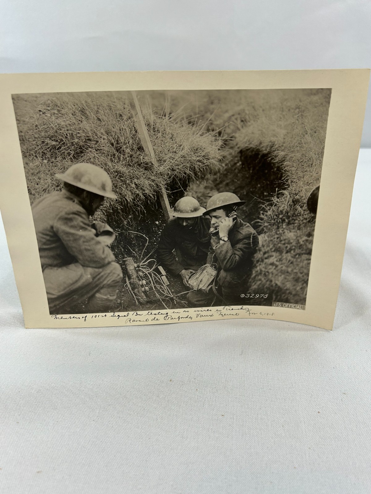 WWI US Signal Corps Photo #32978 101st Signal Trench Wires Meuse 1918