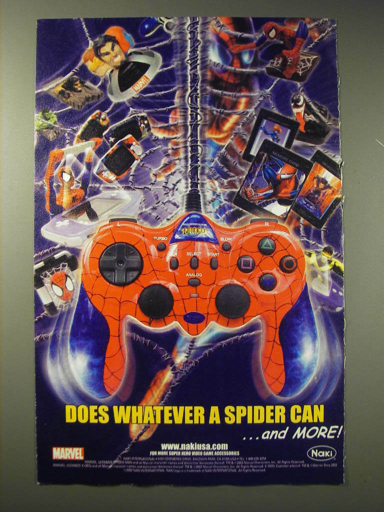 2002 Naki Marvel Spider-Man Super Hero Video Game Accessories Advertisement