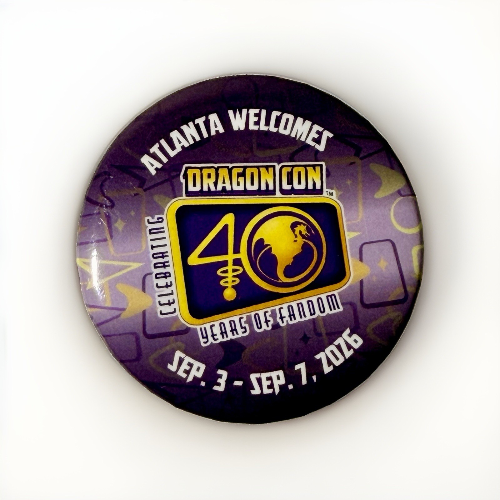 Dragon Con 2026 Commemorative Pin Atlanta Welcomes 40 Years of Fandom Badge