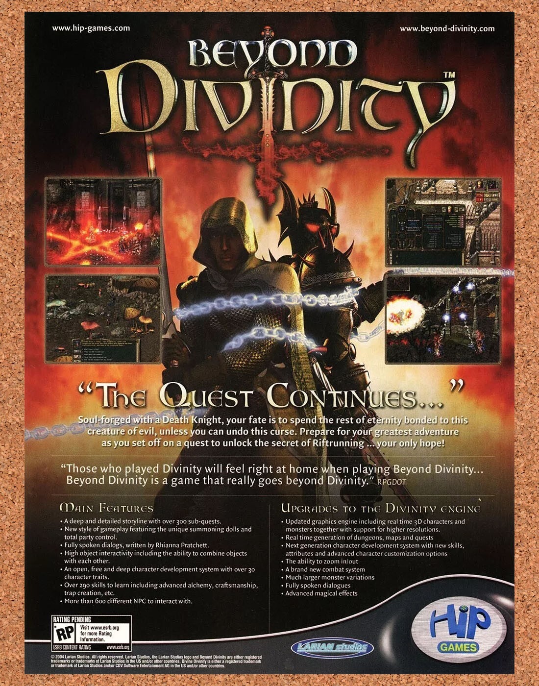 Beyond Divinity PC Original 2005 Ad Authentic Fantasy RPG Video Game Promo