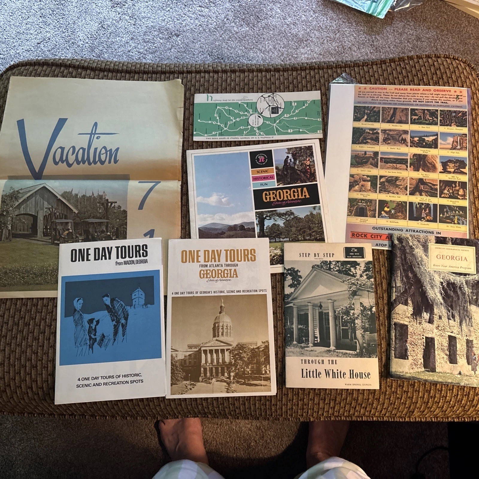 9 Pc Lot Of Georgia Travel Ephemera 1960s Brochures The Peach State Guides Maps