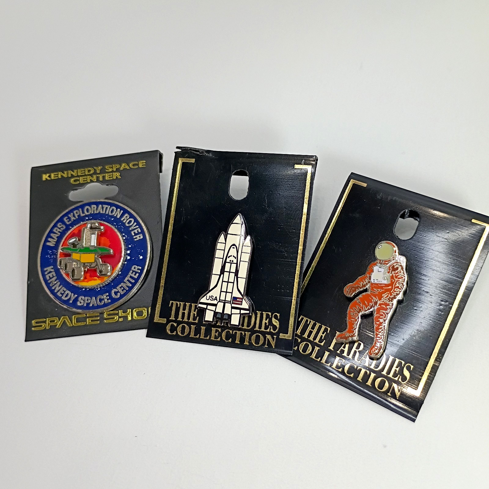 Vintage Space Enamel Pin Lot - NASA Mars Rover Astronaut Shuttle - NM 3 Pins