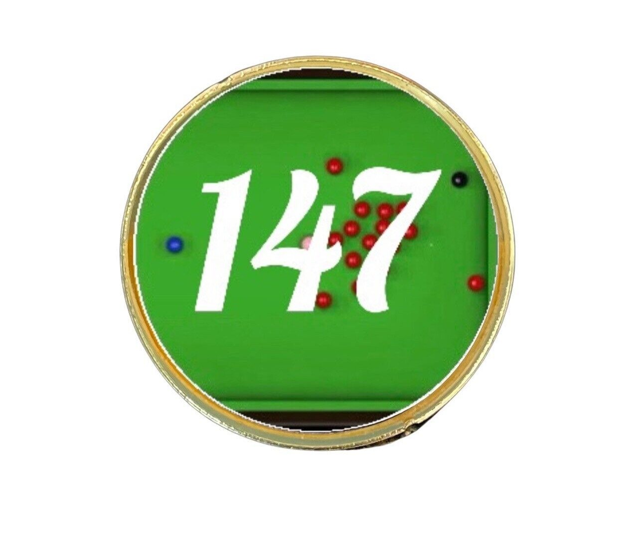 Snooker 147 Maximum Break 27mm Metal Lapel Pin Badge Domed Insert