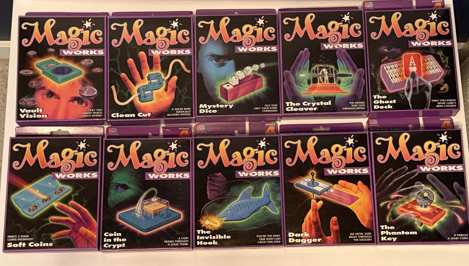Magic Works by Milton Bradley 10 Brand NEW Mystery Dice Cleaver Cut Ghost Coins+