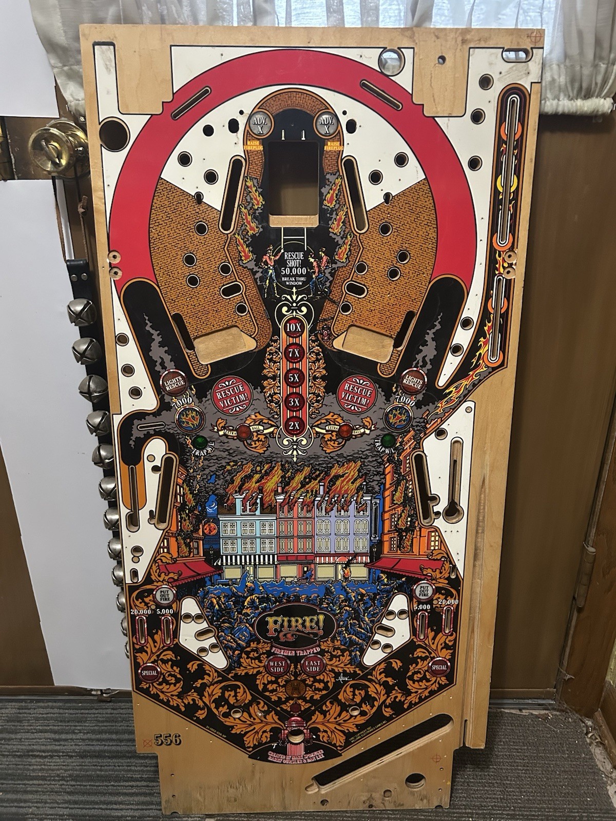 1987 Williams Fire Pinball Playfield- NOS