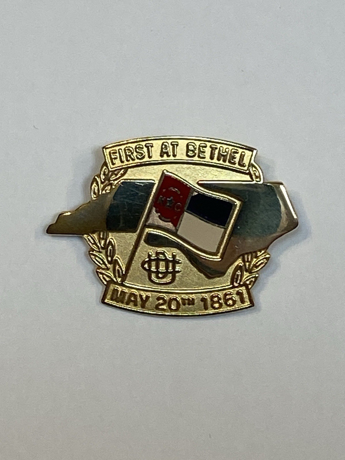 UDC United Daughters of the Confederacy Pin Bethel North Carolina Gold Filled GF