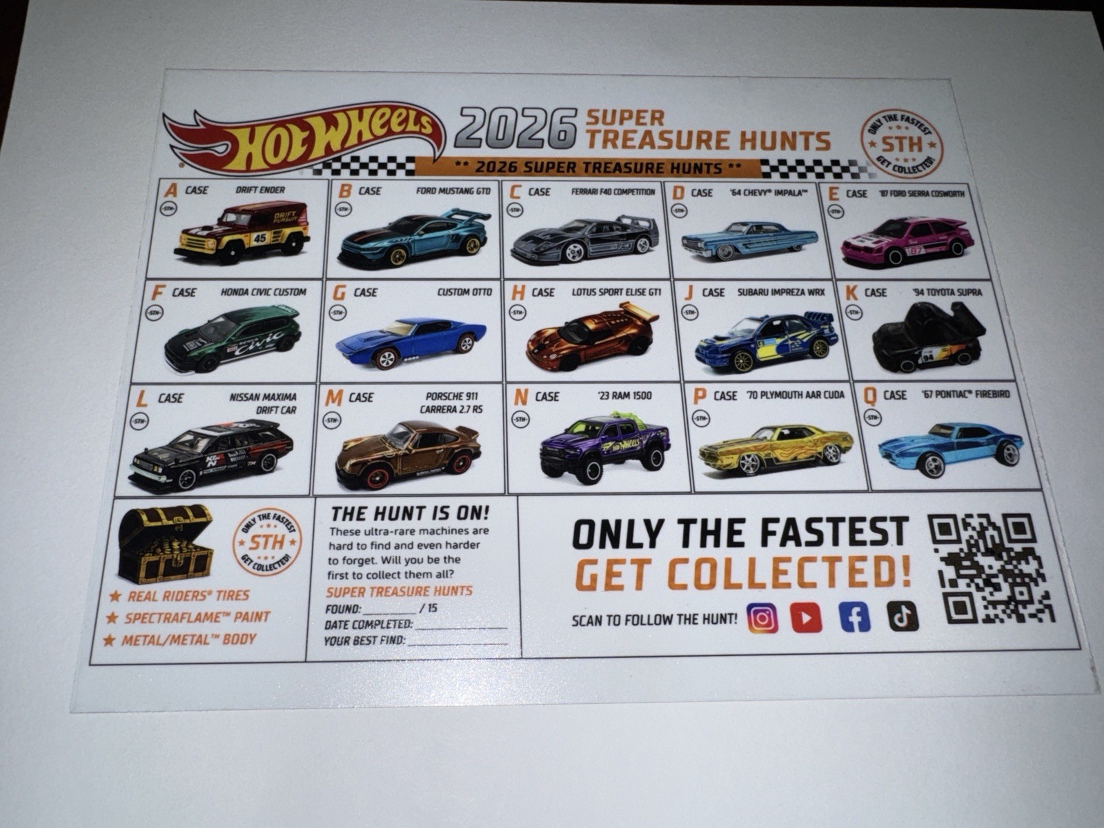 Mattel Hot Wheels Advertising Super Treasure Hunt Metal Sign