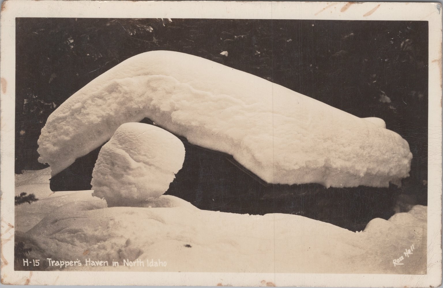 Trappers Haven North Idaho Snow Scene RPPC Postcard Real Photo UNP