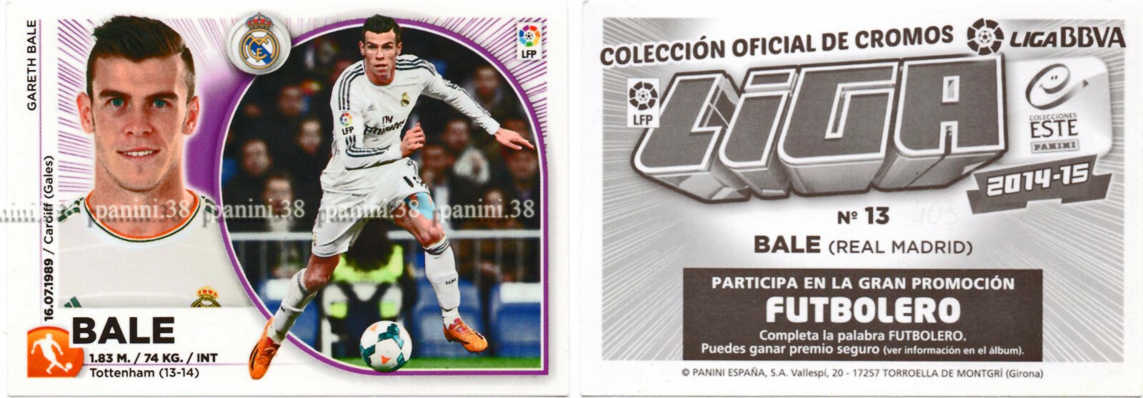 Panini GARETH BALE \