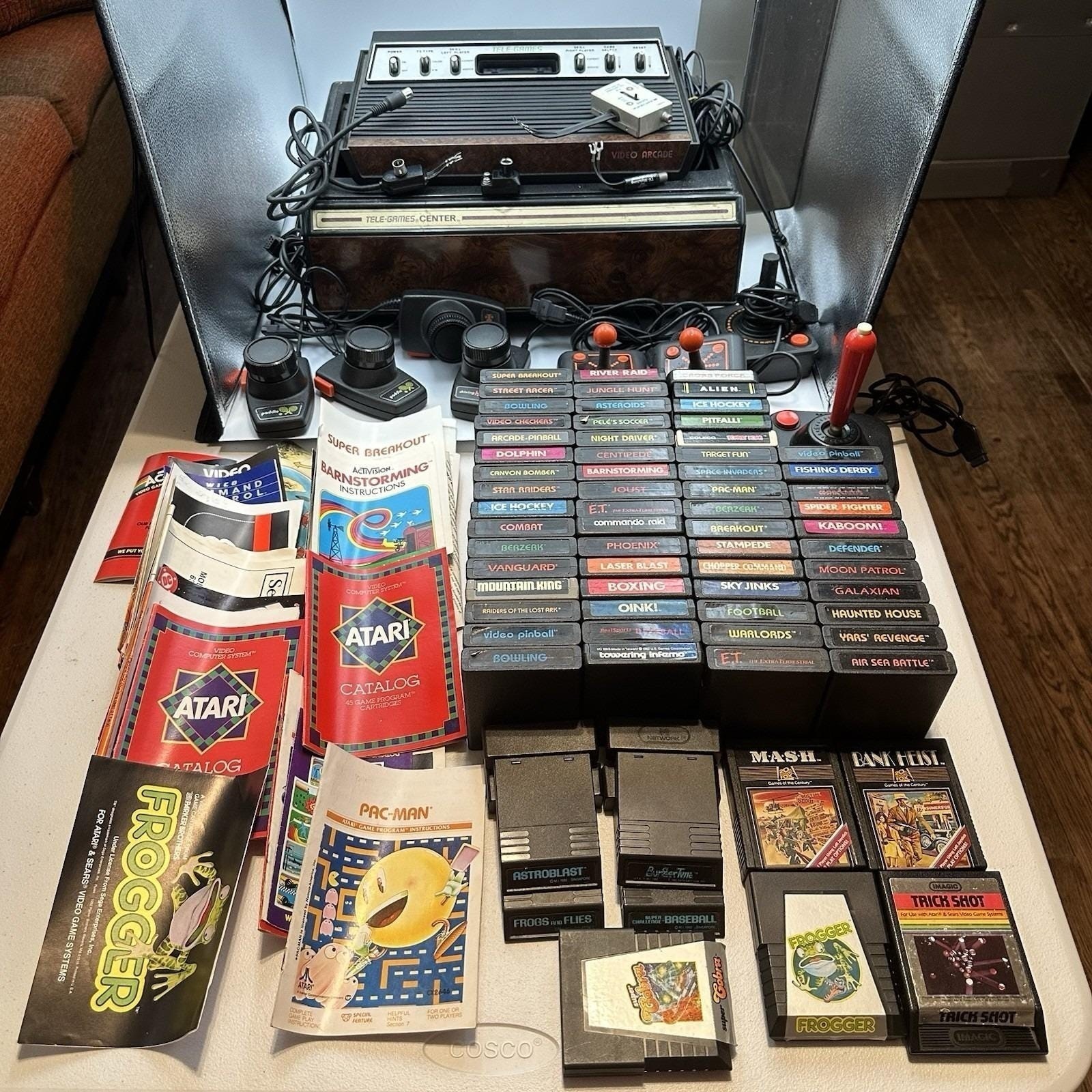 Tele-Games Sears Atari Video Arcade Controllers 68 Games Booklets Untested/AS IS