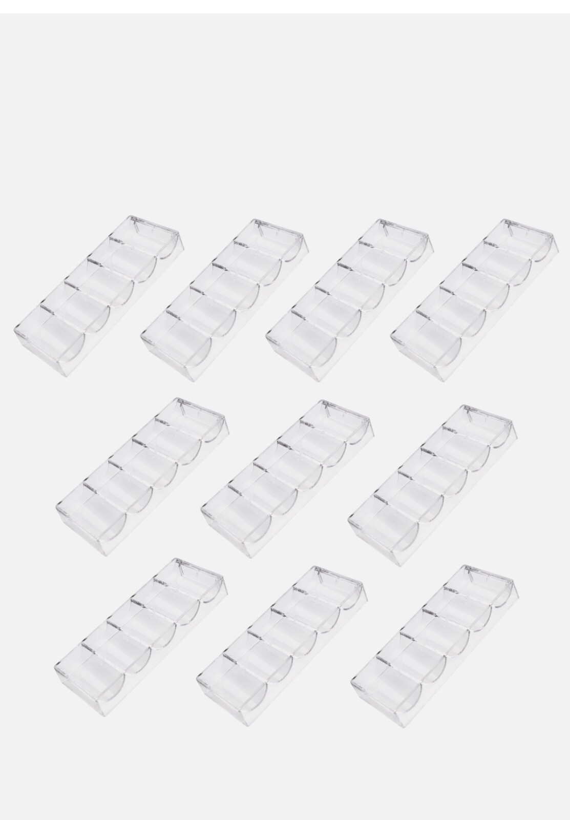 100-Piece Acrylic Poker Chip Rack. 100ct Casino Poker Chip Tray/Holder(10-Pack)